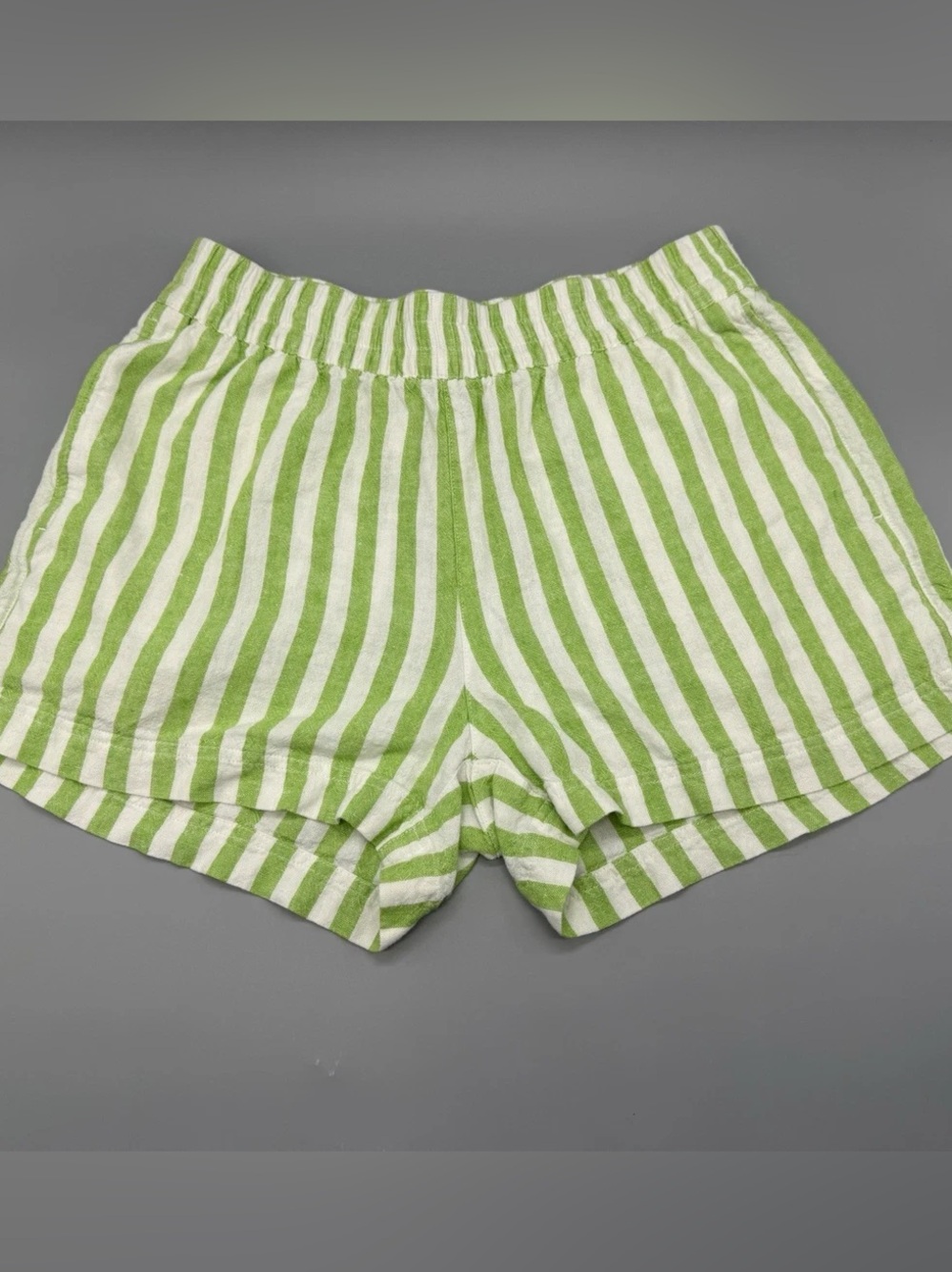 Old Navy Green and White Striped Casual Shorts